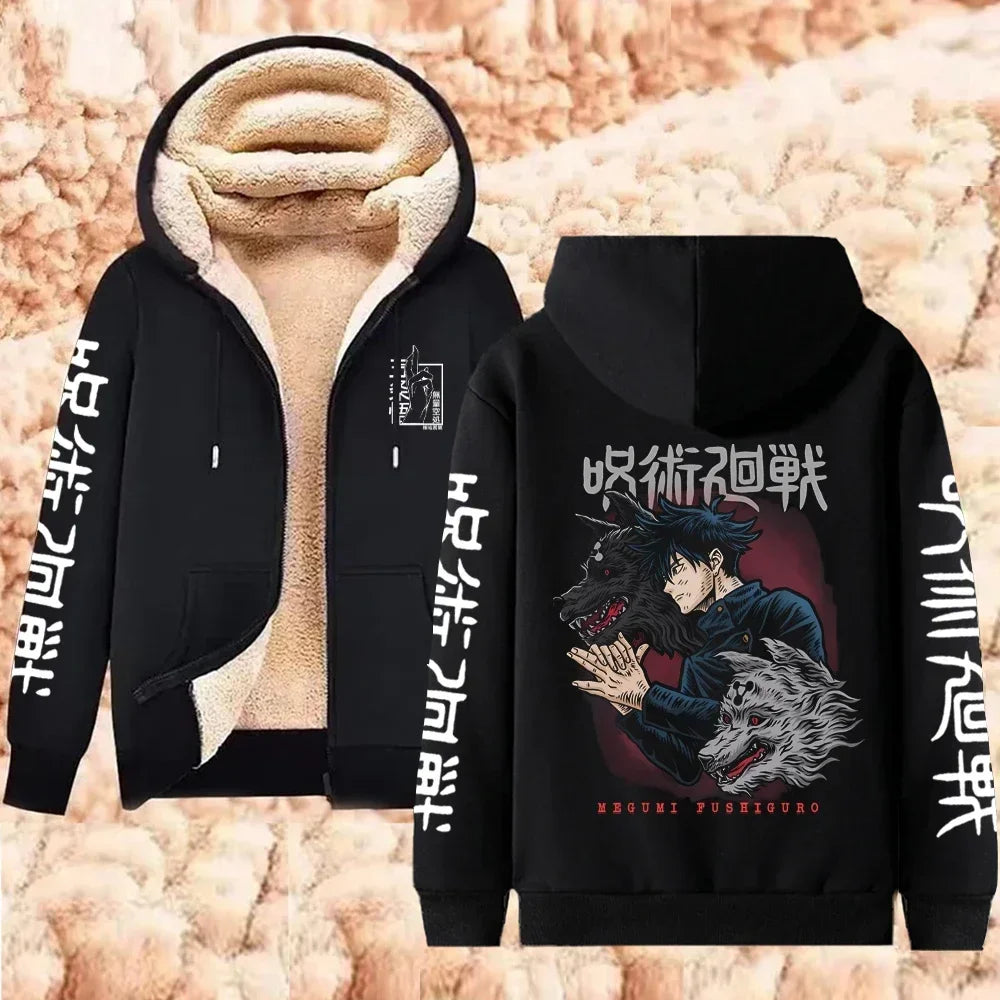 Veste Polaire Jujutsu Kaisen Megumi Chiens Divins