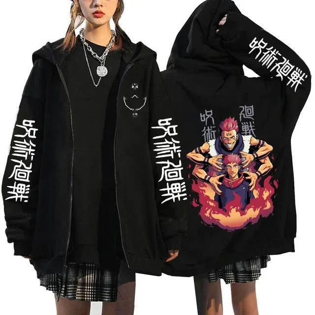 Veste Jujutsu Kaisen Sukuna Bras Croisés Brasier