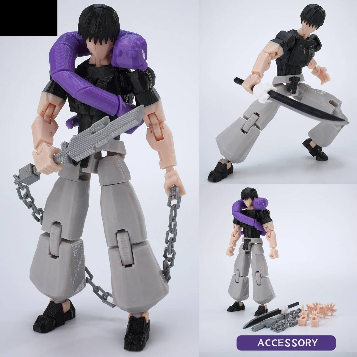 Figurine Jujutsu Kaisen Toji Chaîne Torse Nu Articulée
