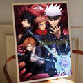 Poster Jujutsu Kaisen Gojo Yuji Megumi Nobara Offizielles Logo