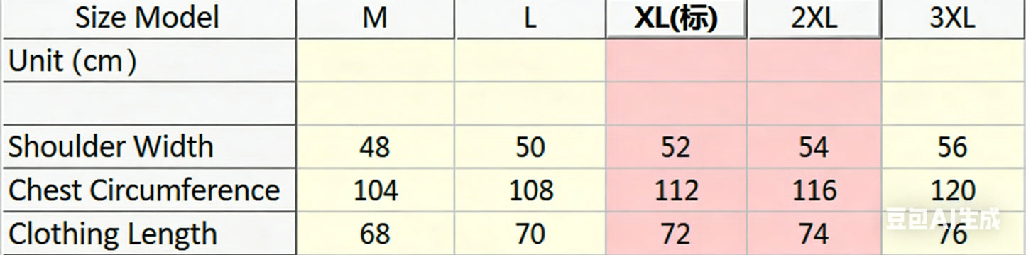 Tableau de tailles en cm pour débardeur: largeur d’épaules et tour de poitrine