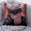 Coussin Jujutsu Kaisen Gojo Bandeau Fond Rouge