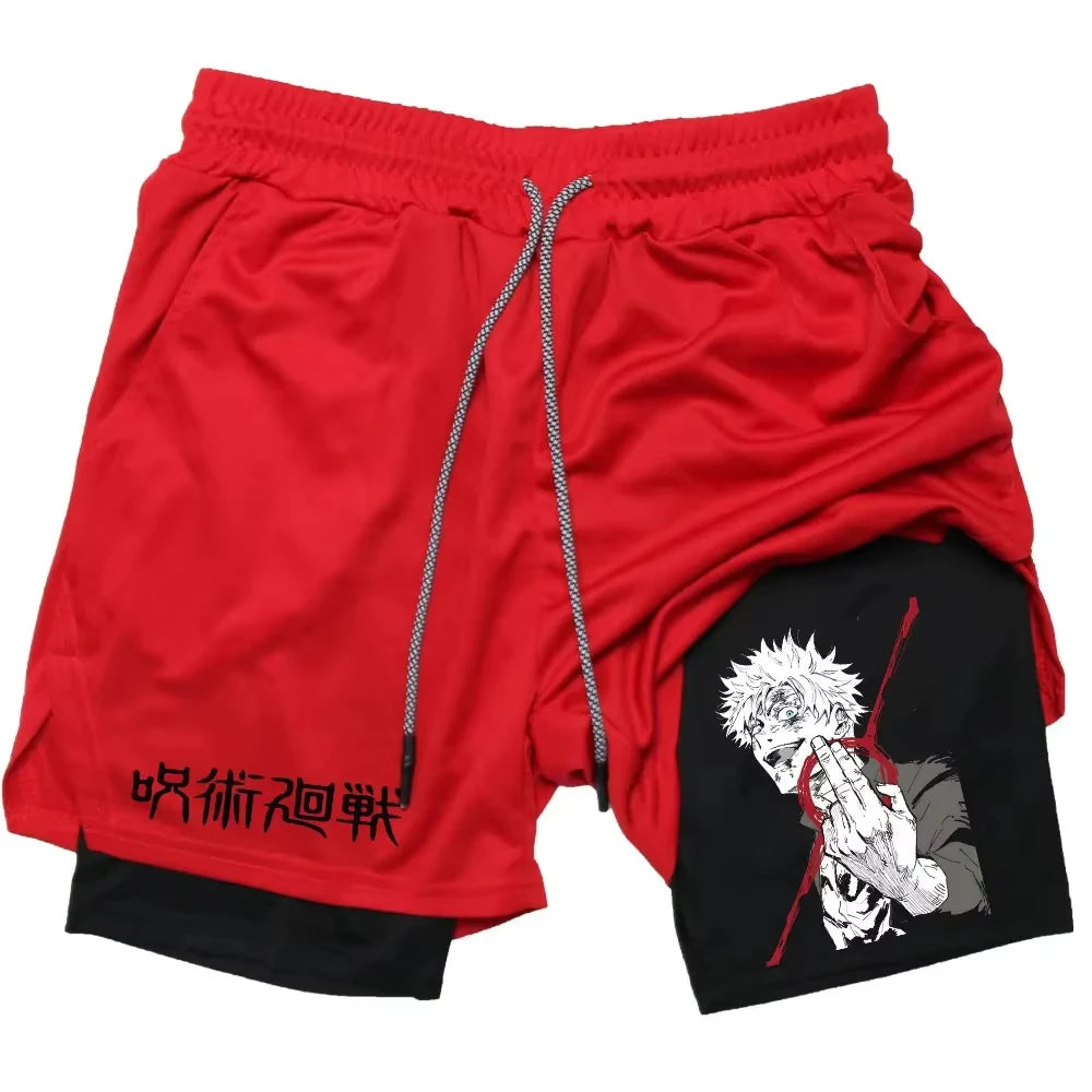 Short Jujutsu Kaisen Gojo Regard Trait Rouge - coloris Rouge
