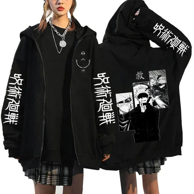 Veste Jujutsu Kaisen Gojo Geto Trois Cases Dispersion