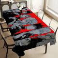 Tischdecke Jujutsu Kaisen Figuren Manga-Streifen Rot und Schwarz