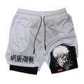 Short Jujutsu Kaisen Gojo Gris Main sur le Visage