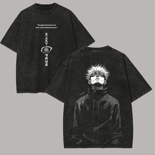 T-shirt Jujutsu Kaisen Gojo Citation Tête Levée