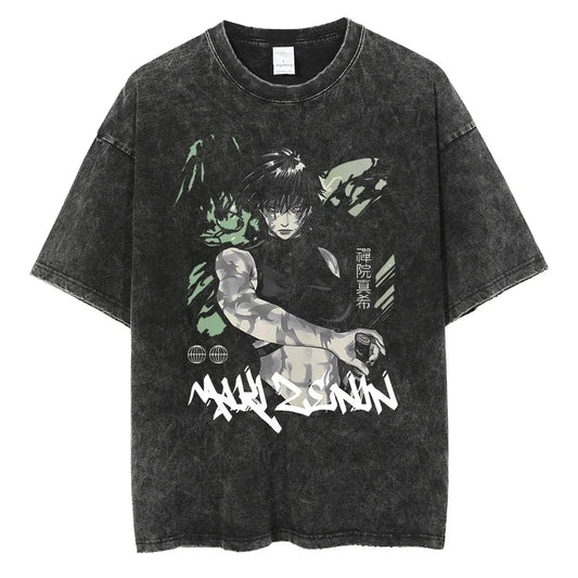 T-shirt Jujutsu Kaisen Maki Zenin Camouflage Vert