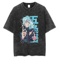 T-Shirt Jujutsu Kaisen Gojo Geteiltes Gesicht Blau