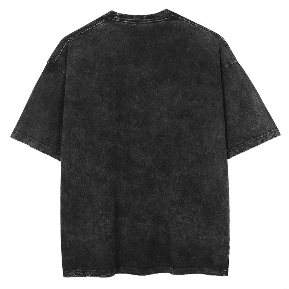 T-shirt noir à manches courtes, vue dos unie avec col ras du cou