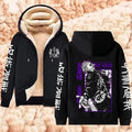 Veste Polaire Jujutsu Kaisen Gojo Affiche Mauve Nom Double