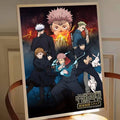 Poster Jujutsu Kaisen Sukuna vs. Gojo, rote Flammen