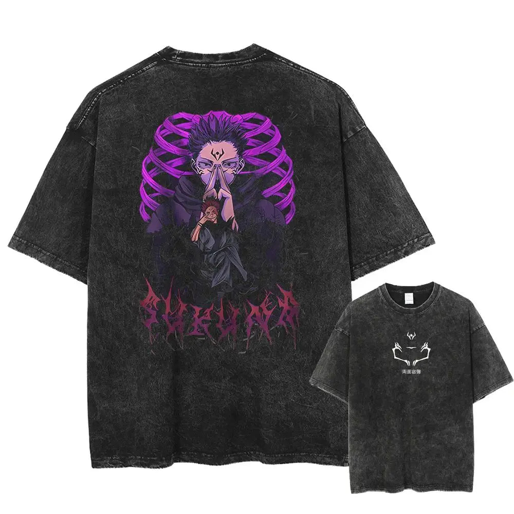T-shirt Jujutsu Kaisen Sukuna Cage Thoracique Violette