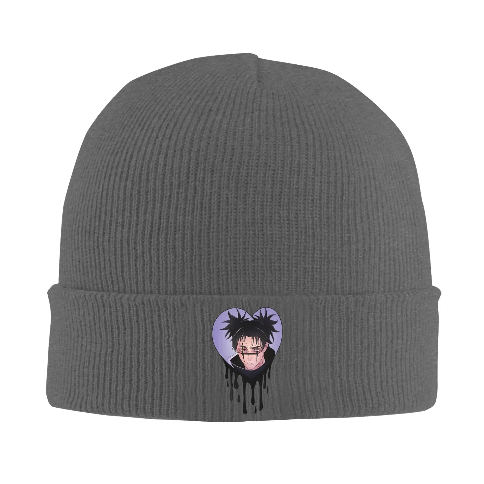 Bonnet en maille gris avec écusson rond Choso Jujutsu Kaisen