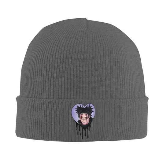 Bonnet en maille gris avec écusson rond Choso Jujutsu Kaisen