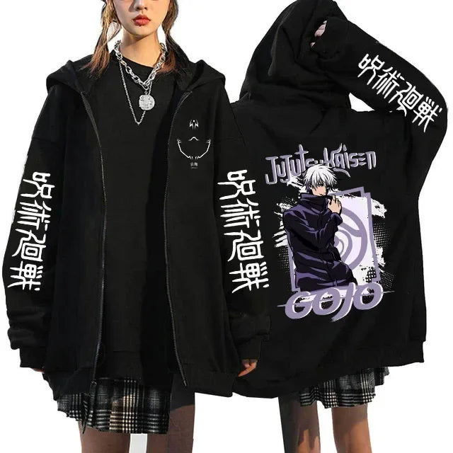 Veste Jujutsu Kaisen Gojo Lettres Géantes Mauve
