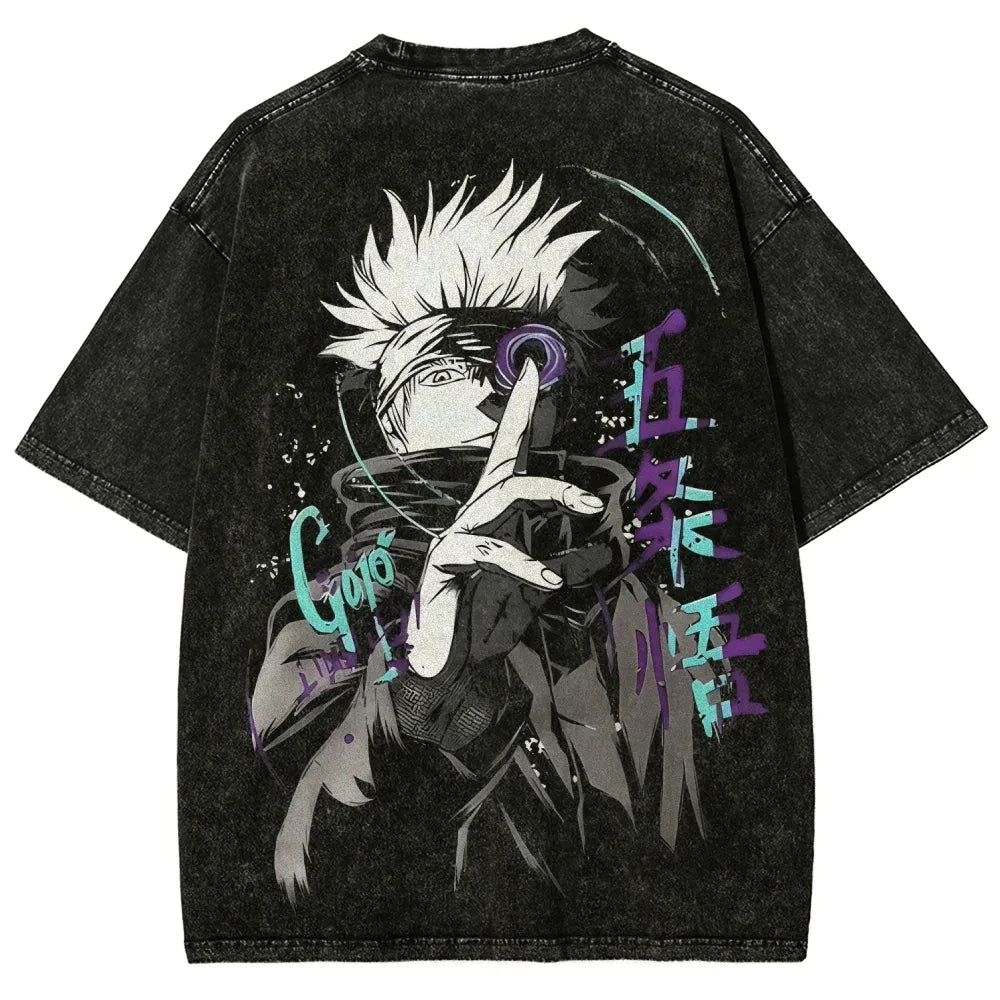 T-shirt Jujutsu Kaisen Gojo Doigt Levé Signature