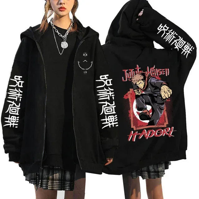Veste Jujutsu Kaisen Yuji Course Cadre Écarlate