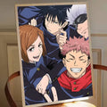 Poster Jujutsu Kaisen Yuji Megumi Nobara Gojo Lächeln