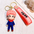 Porte-clé Jujutsu Kaisen Yuji Itadori Lanière Rouge