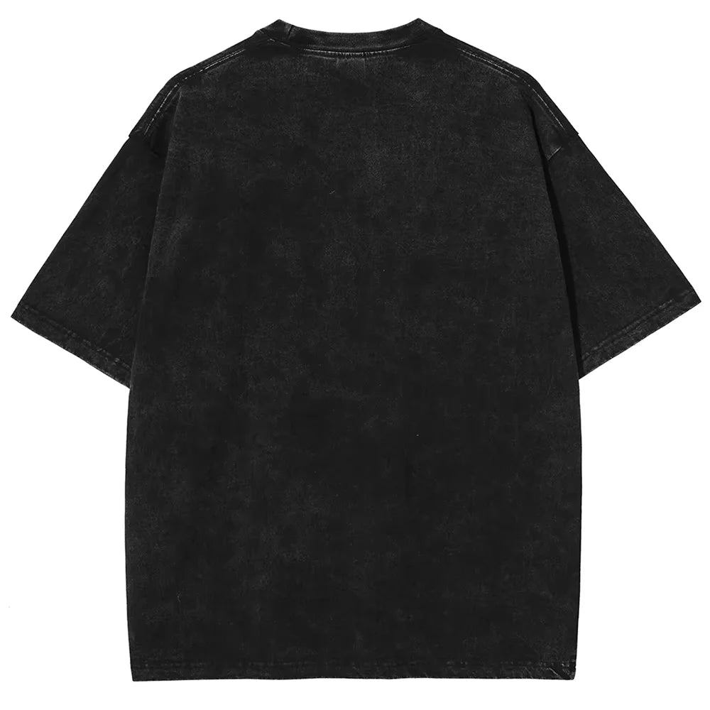 T-shirt noir uni à col rond