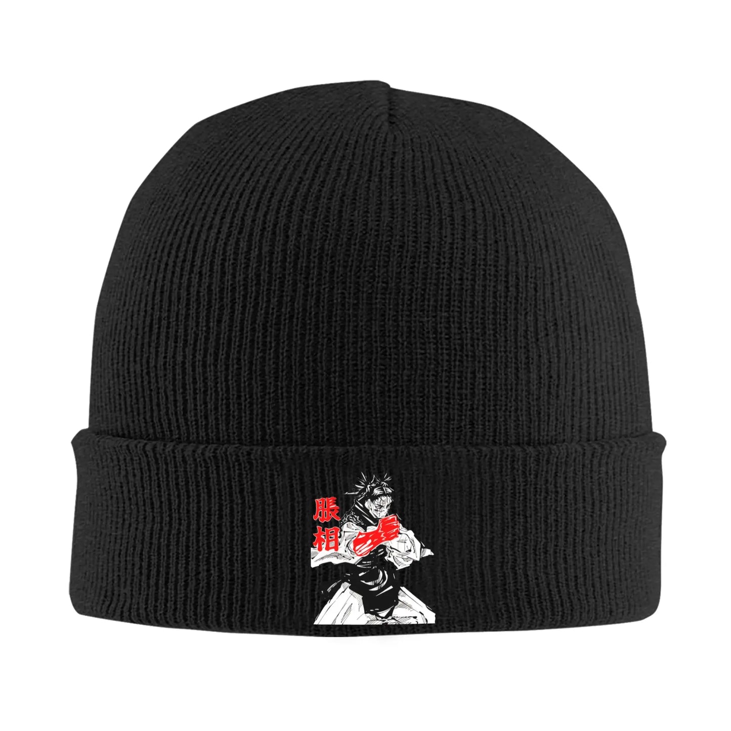 Bonnet Jujutsu Kaisen Choso Rouge et Noir : noir Jujutsu Kaisen avec motif rouge et blanc sur revers