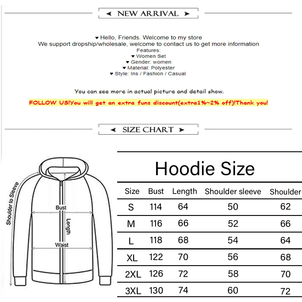 Tableau des tailles pour hoodie : tour de poitrine, longueur, épaules et manches