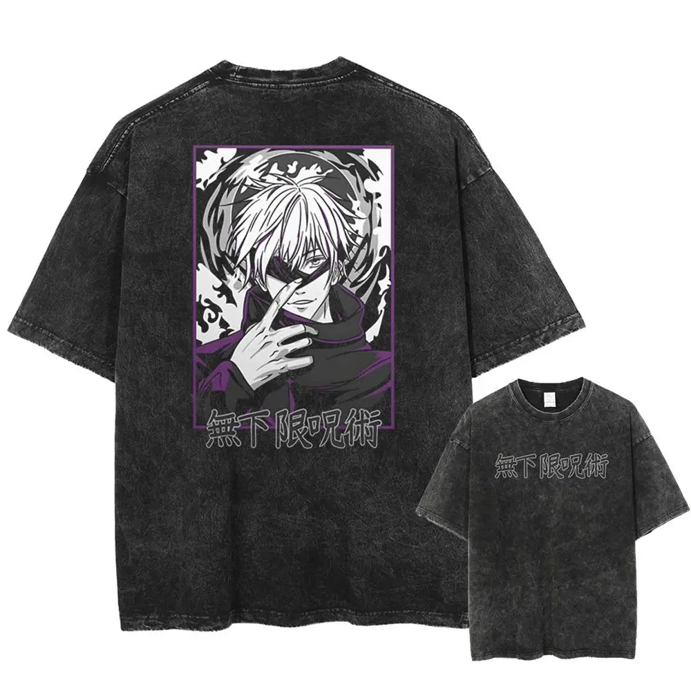 T-shirt Jujutsu Kaisen Gojo Vignette Encadrée Mauve