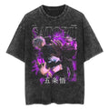 T-shirt Jujutsu Kaisen Gojo Affiche Vintage Violet