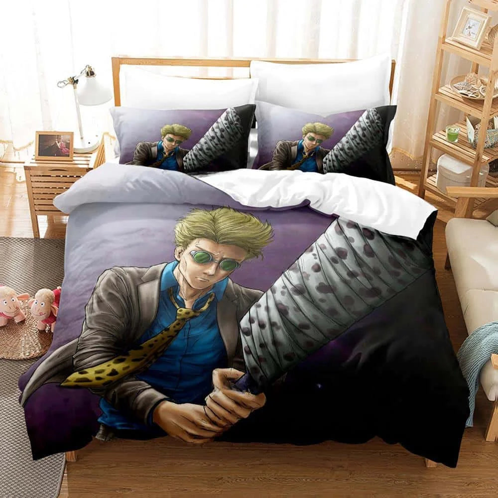 Parure de lit Jujutsu Kaisen : housse de couette et 2 taies, motif du personnage.