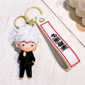 Schlüsselanhänger Jujutsu Kaisen Gojo Satoru Schwarzes Outfit Weißes Band
