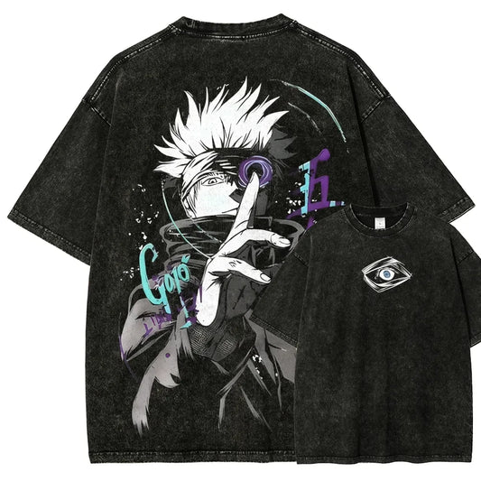 T-shirt Jujutsu Kaisen Gojo Doigt Levé Signature