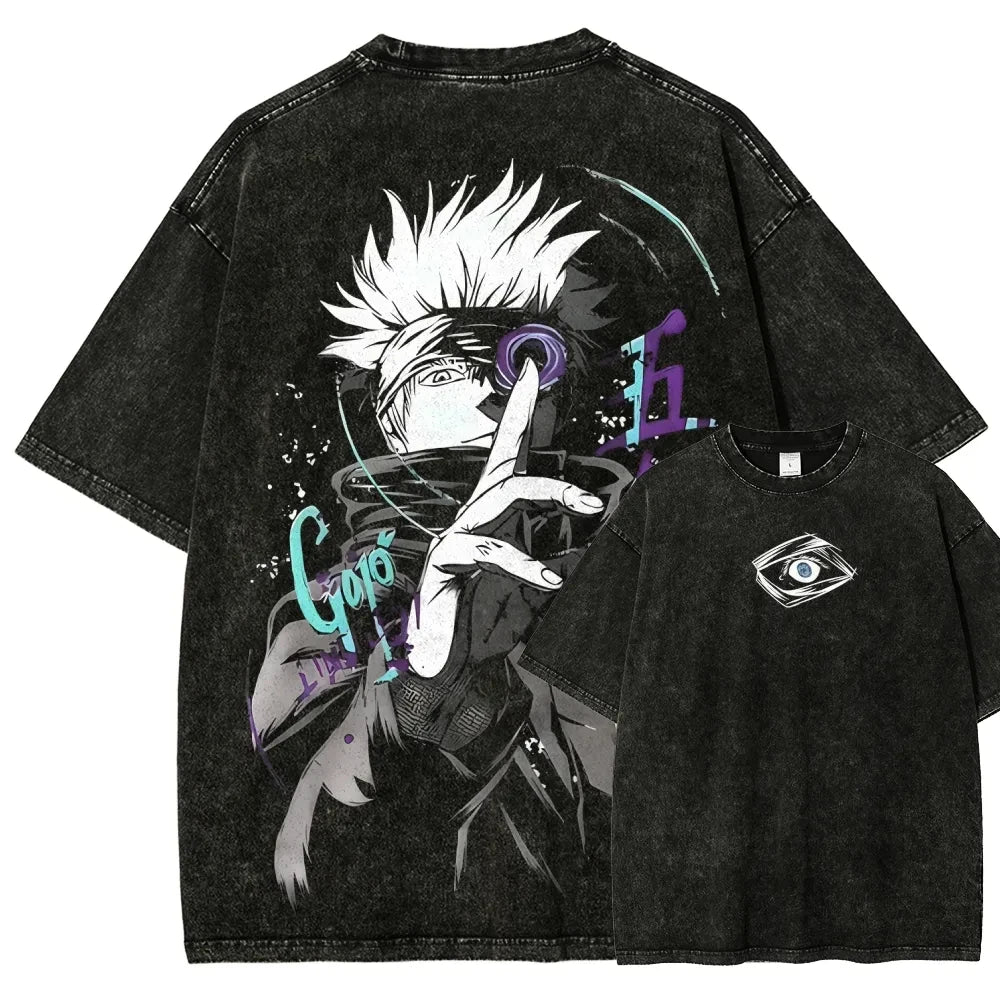 T-shirt Jujutsu Kaisen Gojo Doigt Levé Signature