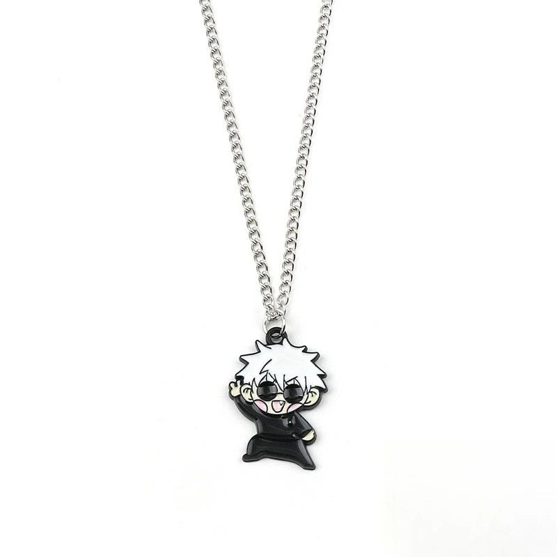 Collier Jujutsu Kaisen Gojo Lunettes Main Levée Pendentif