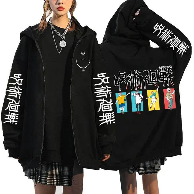 Veste Jujutsu Kaisen Titre et Quatre Miniatures
