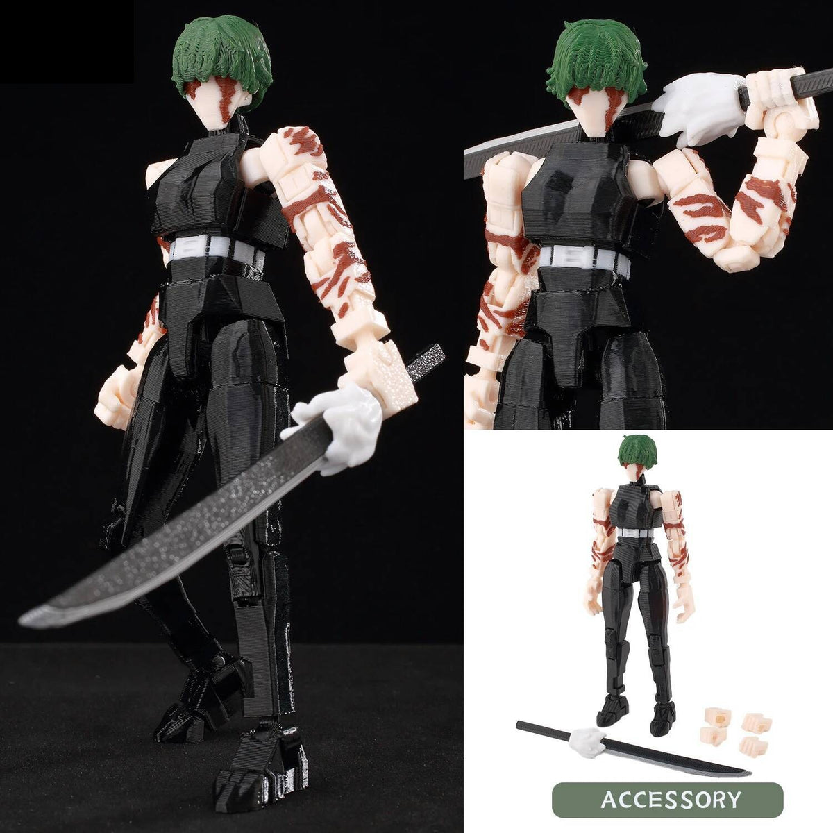 Figurine Jujutsu Kaisen Maki Uniforme Lunettes Articulée