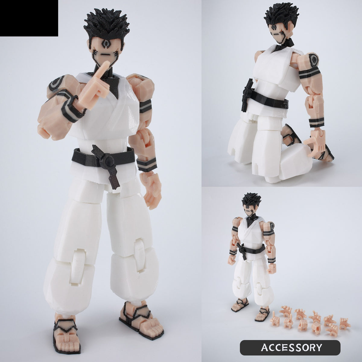 Figurine Jujutsu Kaisen Sukuna Kimono Blanc Marques Noires Articulée
