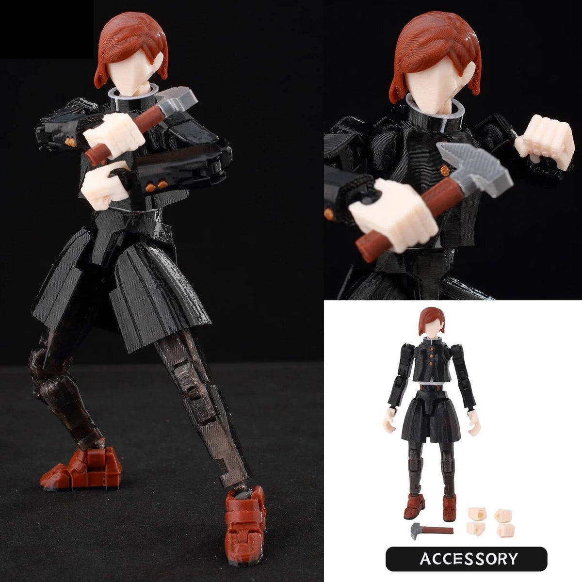 Figurine Jujutsu Kaisen Nobara Marteau et Clous Articulée